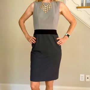 Calvin Klein Size 2 Black and Grey Form Fitted Sleeveless Dress